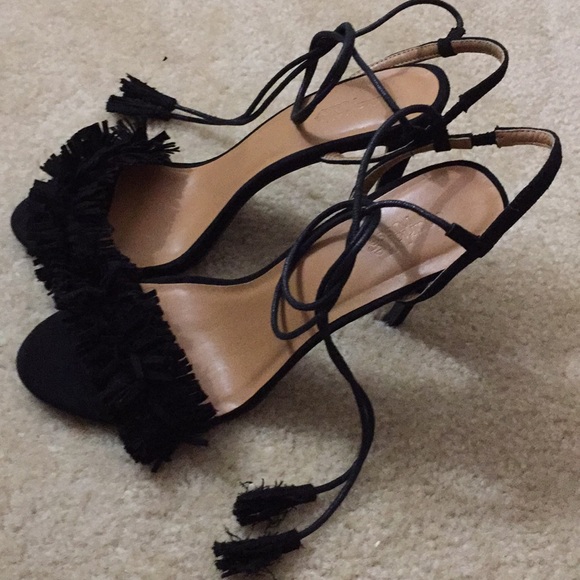 EUC Charlotte Russe open toe lace up pump. Sz 10 - Picture 2 of 5